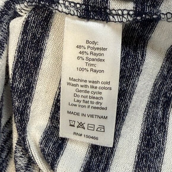 Market & Spruce T-Shit Dress Womens Sz XS Blue/White Striped SS Crew Neck Mini - Picture 9 of 10